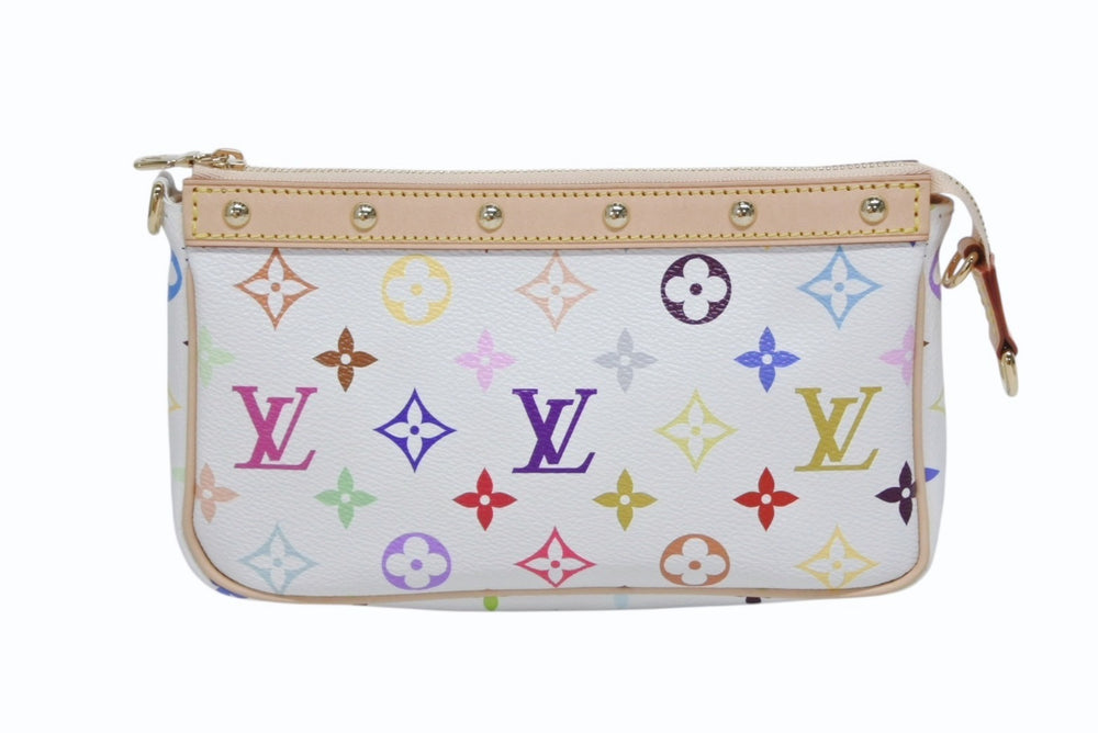 New and unused LOUIS VUITTON Takashi Murakami TM Pochette 24 years Accessoire M13404 White Used 4b009464