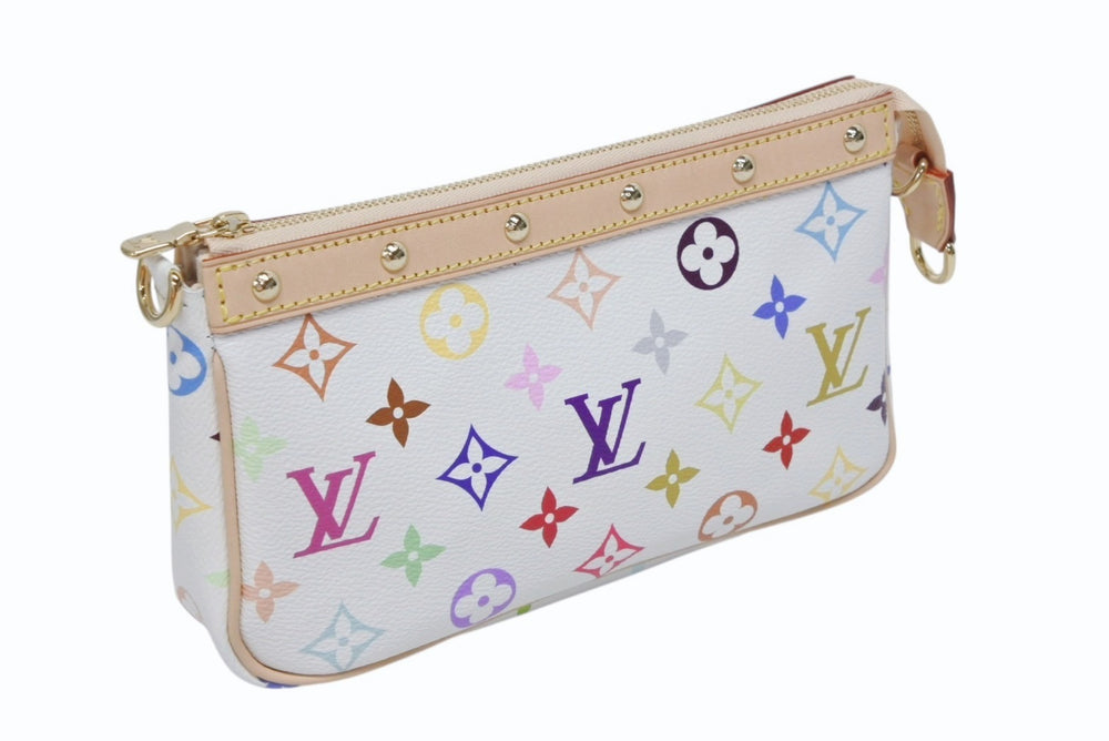 New and unused LOUIS VUITTON Takashi Murakami TM Pochette 24 years Accessoire M13404 White Used 4b009464