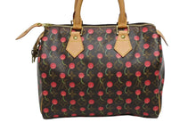 画像をギャラリービューアに読み込む, 極美品 LOUIS VUITTON ルイヴィトン スピーディ25 ハンドバッグ M95009 モノグラム チェリー ブラウン 村上隆 中古 4b009466