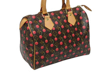 画像をギャラリービューアに読み込む, 極美品 LOUIS VUITTON ルイヴィトン スピーディ25 ハンドバッグ M95009 モノグラム チェリー ブラウン 村上隆 中古 4b009466