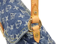 画像をギャラリービューアに読み込む, 極美品 LOUIS VUITTON ルイヴィトン ミニプリーティ ハンドバッグ M95050 モノグラムデニム レザー ブルー 中古 4b009467