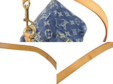 画像をギャラリービューアに読み込む, 極美品 LOUIS VUITTON ルイヴィトン ミニプリーティ ハンドバッグ M95050 モノグラムデニム レザー ブルー 中古 4b009467