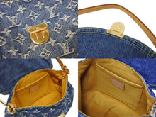 画像をギャラリービューアに読み込む, 極美品 LOUIS VUITTON ルイヴィトン ミニプリーティ ハンドバッグ M95050 モノグラムデニム レザー ブルー 中古 4b009467