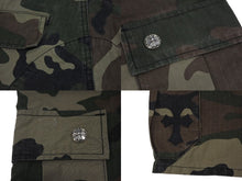 画像をギャラリービューアに読み込む, 極美品 CHROME HEARTS クロムハーツ Devil Dog Shorts デビルドッグ カーゴショーツ サイズ31 CHクロスパッチ カモフラ柄 中古 4b009472