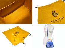 画像をギャラリービューアに読み込む, 極美品 GOYARD ゴヤール サイゴン ミニ ソフトバッグ 2WAY ハンドバッグ SAIGONMINTY09CL09P ブルー シルバー金具 中古 4b009476