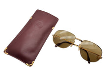 画像をギャラリービューアに読み込む, CARTIER カルティエ オーバル サングラス アイウェア サイズ130 トリニティ ゴールド GP 美品 中古 4b009478