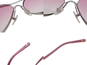 極美品 CHANEL シャネル サングラス アイウェア 4020 c.146/58 サイズ61□15 125 ココマーク ピンク シルバー 中古 4b009483
