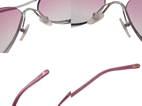 極美品 CHANEL シャネル サングラス アイウェア 4020 c.146/58 サイズ61□15 125 ココマーク ピンク シルバー 中古 4b009483