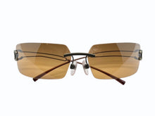 画像をギャラリービューアに読み込む, CHANEL シャネル リムレス サングラス アイウェア ココマーク スクエア ブラウン ゴールド 美品 中古 4b009485