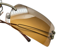 画像をギャラリービューアに読み込む, CHANEL シャネル リムレス サングラス アイウェア ココマーク スクエア ブラウン ゴールド 美品 中古 4b009485