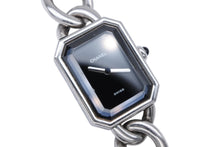 Load image into Gallery viewer, CHANEL シャネル PREMIERE M プルミエール M 腕時計 H0452 黒文字盤 クォーツ シルバー ステンレス 美品 中古 4b009490