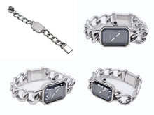Load image into Gallery viewer, CHANEL シャネル PREMIERE M プルミエール M 腕時計 H0452 黒文字盤 クォーツ シルバー ステンレス 美品 中古 4b009490