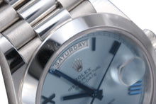 画像をギャラリービューアに読み込む, 極美品 ロレックス ROLEX デイデイト 40 228206 16年ギャラ ブライト プラチナ文字盤 中古 4b009498