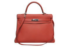 HERMES エルメス KELLY ケリー 35 2WAY ハンドバッグ 内縫い トゴ ルビー シルバー金具 ◻︎N刻印 (2010年製) 美品 中古 4b009503