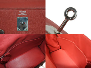 HERMES エルメス KELLY ケリー 35 2WAY ハンドバッグ 内縫い トゴ ルビー シルバー金具 ◻︎N刻印 (2010年製) 美品 中古 4b009503