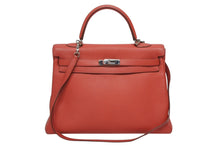 画像をギャラリービューアに読み込む, HERMES エルメス KELLY ケリー 35 2WAY ハンドバッグ 内縫い トゴ ルビー シルバー金具 ◻︎N刻印 (2010年製) 美品 中古 4b009503