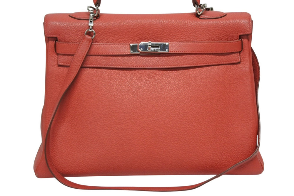 HERMES エルメス KELLY ケリー 35 2WAY ハンドバッグ 内縫い トゴ ルビー シルバー金具 ◻︎N刻印 (2010年製) 美品 中古 4b009503