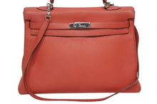画像をギャラリービューアに読み込む, HERMES エルメス KELLY ケリー 35 2WAY ハンドバッグ 内縫い トゴ ルビー シルバー金具 ◻︎N刻印 (2010年製) 美品 中古 4b009503