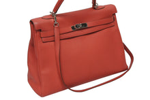 画像をギャラリービューアに読み込む, HERMES エルメス KELLY ケリー 35 2WAY ハンドバッグ 内縫い トゴ ルビー シルバー金具 ◻︎N刻印 (2010年製) 美品 中古 4b009503