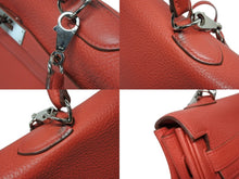 画像をギャラリービューアに読み込む, HERMES エルメス KELLY ケリー 35 2WAY ハンドバッグ 内縫い トゴ ルビー シルバー金具 ◻︎N刻印 (2010年製) 美品 中古 4b009503