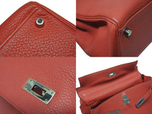 画像をギャラリービューアに読み込む, HERMES エルメス KELLY ケリー 35 2WAY ハンドバッグ 内縫い トゴ ルビー シルバー金具 ◻︎N刻印 (2010年製) 美品 中古 4b009503