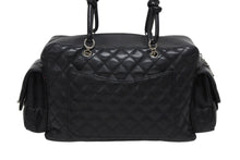 画像をギャラリービューアに読み込む, CHANEL シャネル カンボンライン マルチポケット カンボンライン ボストンバッグ 9番台 カーフレザー ブラック ピンク 中古 4b009532