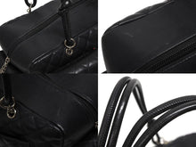 画像をギャラリービューアに読み込む, CHANEL シャネル カンボンライン マルチポケット カンボンライン ボストンバッグ 9番台 カーフレザー ブラック ピンク 中古 4b009532