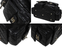 画像をギャラリービューアに読み込む, CHANEL シャネル カンボンライン マルチポケット カンボンライン ボストンバッグ 9番台 カーフレザー ブラック ピンク 中古 4b009532