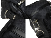 画像をギャラリービューアに読み込む, LOUIS VUITTON ルイヴィトン ボストン キーポルバンドリエール45 ダミエグラフィット N41418 ブラック シルバー金具 美品 中古 4b009539