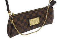画像をギャラリービューアに読み込む, 極美品 LOUIS VUITTON ルイヴィトン エヴァ ショルダーバッグ N55213 ダミエ エベヌ ブラウン ゴールド金具 中古 4b009545