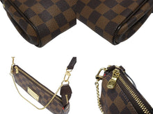 画像をギャラリービューアに読み込む, 極美品 LOUIS VUITTON ルイヴィトン エヴァ ショルダーバッグ N55213 ダミエ エベヌ ブラウン ゴールド金具 中古 4b009545