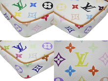 画像をギャラリービューアに読み込む, 新品同様 LOUIS VUITTON ルイヴィトン ポシェット アクセソワール アクセサリーポーチ M92649 ホワイト マルチカラー 村上隆 中古 4b009546