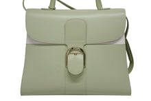 画像をギャラリービューアに読み込む, 極美品 DELVAUX デルボー Brillant GM ブリヨンGM 2WAYバッグ パステルグリーン カーフレザー ゴールド金具 中古 4b009548