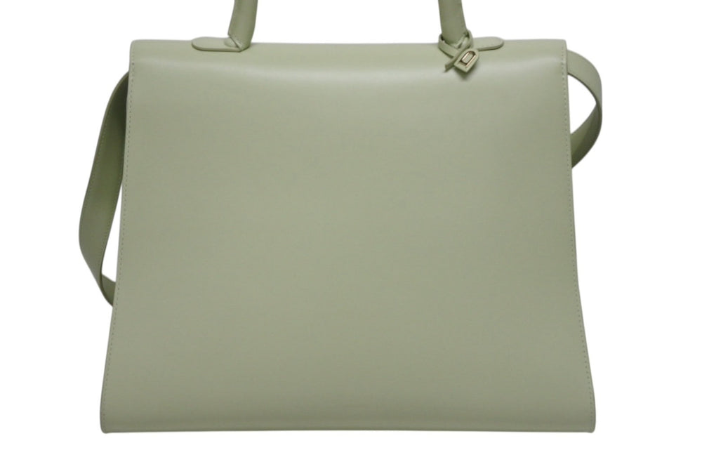 極美品 DELVAUX デルボー Brillant GM ブリヨンGM 2WAYバッグ パステルグリーン カーフレザー ゴールド金具 中古 4b009548