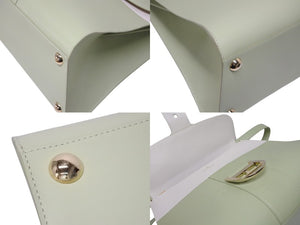極美品 DELVAUX デルボー Brillant GM ブリヨンGM 2WAYバッグ パステルグリーン カーフレザー ゴールド金具 中古 4b009548