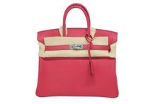 画像をギャラリービューアに読み込む, 新品未使用 HERMES エルメス ハンドバッグ K刻印 バーキン25 ヴォースイフト フランボワーズ シルバー金具 中古 4b009549