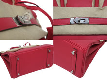 画像をギャラリービューアに読み込む, 新品未使用 HERMES エルメス ハンドバッグ K刻印 バーキン25 ヴォースイフト フランボワーズ シルバー金具 中古 4b009549