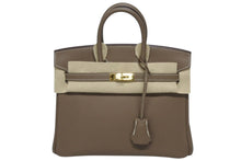 画像をギャラリービューアに読み込む, 新品同様 HERMES エルメス バーキン25 トゴ ハンドバッグ U刻印 エトゥープ ゴールド金具 中古 4b009550