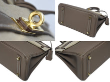 画像をギャラリービューアに読み込む, 新品同様 HERMES エルメス バーキン25 トゴ ハンドバッグ U刻印 エトゥープ ゴールド金具 中古 4b009550