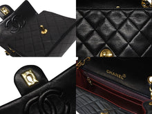 画像をギャラリービューアに読み込む, 極美品 CHANEL シャネル ミニマトラッセ チェーンショルダーバッグ ココマーク 1番台 ラムレザー ブラック ゴールド金具 中古 4b009553