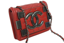 画像をギャラリービューアに読み込む, 極美品 CHANEL シャネル マトラッセ ボーイシャネル ボーイブリック ショルダーバッグ ラムスキン レッド アンティークシルバー金具 中古 4b009554