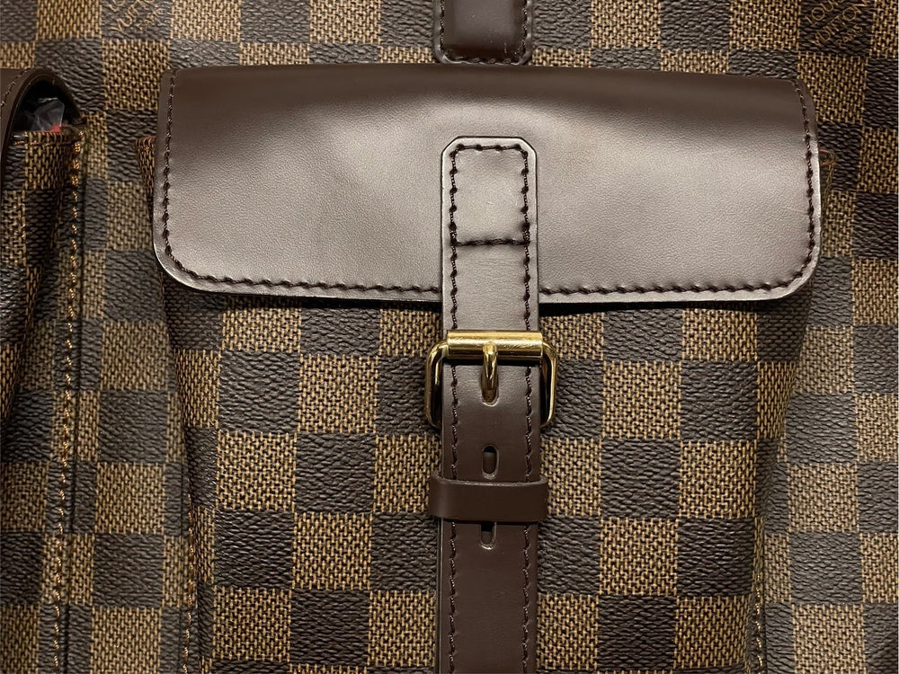 極美品 LOUIS VUITTON ルイヴィトン マノスクGM トートバッグ N51120 ダミエ エベヌ PVC レザー ゴールド金具 中古 4b009559