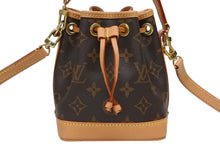 Load image into Gallery viewer, 新品同様 LOUIS VUITTON ルイヴィトン ナノ ノエ ショルダーバッグ M41346 モノグラム PVC レザー ブラウン ゴールド 中古 4b009561