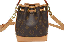 Load image into Gallery viewer, 新品同様 LOUIS VUITTON ルイヴィトン ナノ ノエ ショルダーバッグ M41346 モノグラム PVC レザー ブラウン ゴールド 中古 4b009561