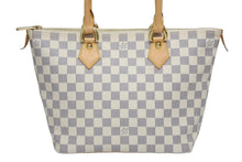 画像をギャラリービューアに読み込む, 極美品 LOUIS VUITTON ルイヴィトン サレヤPM トートバッグ N51186 ダミエ アズール グレー ホワイト PVC レザー ゴールド金具 中古 4b009563