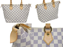 画像をギャラリービューアに読み込む, 極美品 LOUIS VUITTON ルイヴィトン サレヤPM トートバッグ N51186 ダミエ アズール グレー ホワイト PVC レザー ゴールド金具 中古 4b009563