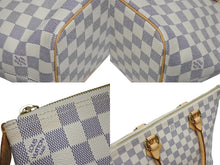 画像をギャラリービューアに読み込む, 極美品 LOUIS VUITTON ルイヴィトン サレヤPM トートバッグ N51186 ダミエ アズール グレー ホワイト PVC レザー ゴールド金具 中古 4b009563