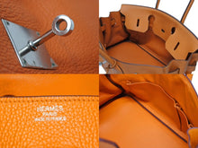 画像をギャラリービューアに読み込む, 極美品 ゴルチェ期 HERMES エルメス ショルダーバーキン オレンジ トリヨンクレマンス ◻︎M刻 シルバー金具 中古 4b009565