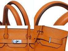 画像をギャラリービューアに読み込む, 極美品 ゴルチェ期 HERMES エルメス ショルダーバーキン オレンジ トリヨンクレマンス ◻︎M刻 シルバー金具 中古 4b009565