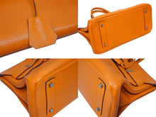 画像をギャラリービューアに読み込む, 極美品 ゴルチェ期 HERMES エルメス ショルダーバーキン オレンジ トリヨンクレマンス ◻︎M刻 シルバー金具 中古 4b009565